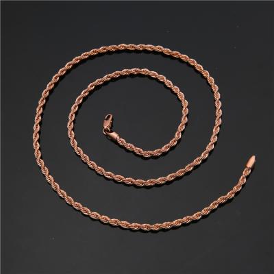 China 24k Jewelry Necklace Rope Non-fading Vacuum Plated Braid Twisted Chain For Women Ladies Man Kolye Wear Diy Kolye Jewelry for sale