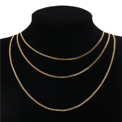 China 2021 New Style Jewelry Supplier Wholesale 18K Non-fading Custom Gold Plated Layered Chain Necklace for sale