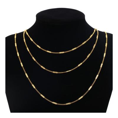 China factory price new Non-fading style non tarnish custom high quality vacuum gold electroplating jewelry 18k necklace for sale