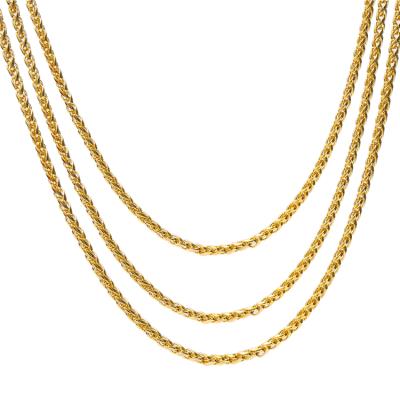 China 18k Vacuum Plating Non-fading Lantern Chain Simple Jewelry 3mm Wide Yiwu Necklace Factory Dropshipping Necklace for sale