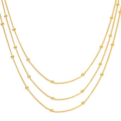 China Custom Wholesale 18k Gold Plated Necklace Chain Bead Vintage Non-fading High Quality Jewelry for sale