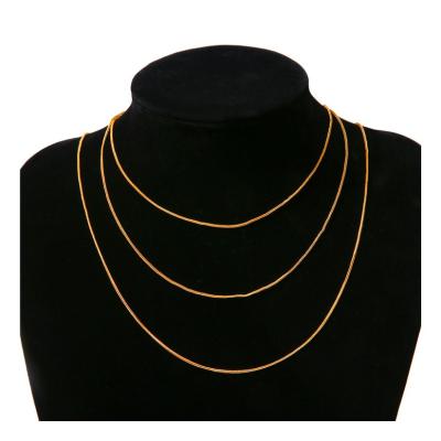 China Factory Wholesale Price Fashion 18K Gold Plated Jewelry Snake Chain Non-fading Resistant Necklace for sale