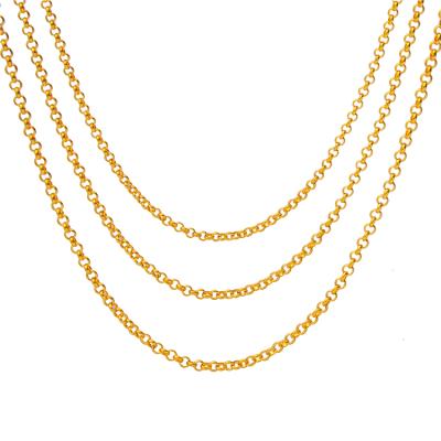 China hot sale 18K Non-fading wholesale vacuum electroplate men's o-shaped wide jewelry chain 3mm chain necklace for sale