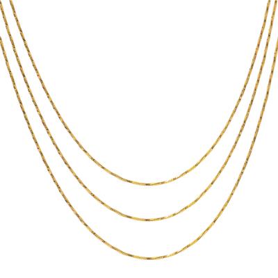 China Fashion 18k Gold Non-fading Copper Non Tarnish Women And Men Snake Chains Layered Necklace for sale