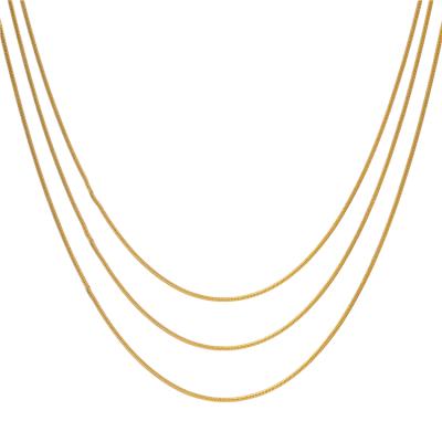 China hot sale Non-fading cheap vacuum plated round chain 18k gold plated minimalist necklace snake jewelry for sale