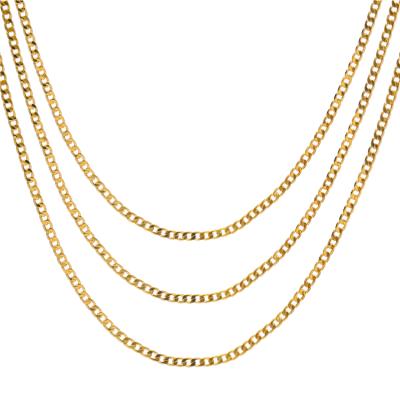 China Non-fading 18k Vacuum Plating Cute Nk Gold Plated Gold Necklace Chains 2.5mm Wide Jewelry for sale