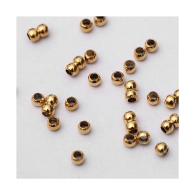 China 18k Non-fading Vacuum Plating 2mm Beads Jewelry Findings Locating Spacer Beads End Cap For Jewelry Making for sale