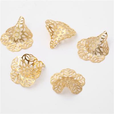 China Non-fading Customize Various Shapes Copper Leaves Handmade Shaped Flower Gold Filled Hang Pendant Charm for sale