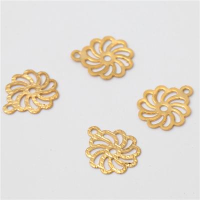 China Non-fading Customize Various Various Copper Sheets Wholesale Flower Shape Piece 18k Gold Plated Accessories Jewelry Making for sale