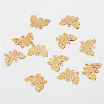 China Wholesale Butterfly Piece Jewelry Non-fading Gold Plated Accessories And Customizing Various Shapes Of Gold Plated Copper Sheets for sale