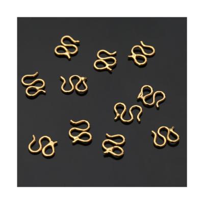 China 18k Vacuum Jewelry Accessories Necklace Bracelet Link Clasp Connector Non-fading Electroplating W-shaped Component for sale