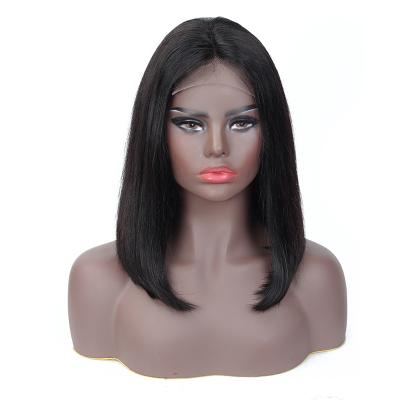 China ALL Textures Style Design Peruvian Lace Front Closure Short Bob Hair Wig 8 Inches Straight Hair Wholesale Bob Peruvian Wigs for sale