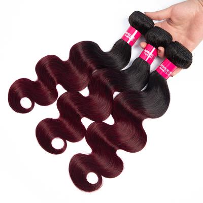 China 100% Virgin Shmily Straight And Body Wave Cuticle Aligned Hair Raw Hair Weaves Cheap Ombre Color 1B/99J Peruvian Body Wave Hair Bundles for sale