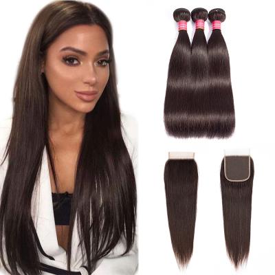 China Wholesale Straight and Body Wave Pre Colored Hair Bundles 2# Color Dark Brown 10A Grade Cuticle Aligned Brazilian Virgin Hair Extension for sale