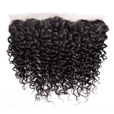 China Brazilian Swiss Lace Cuticle Aligned Hair Shmily Water Wave 13x4 Hair Piece 4x4 2x6 5x5 13x6 6x6 7x7 360 Frontal Headband With Bleached Knots for sale