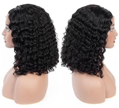 China ALL Textures Shmily Mink Human Hair Virgin Cambodian Bob Wig Short Size 6 inch 100% Deep Wave Front Lace Wigs Wholesale Hair 8 inch for sale