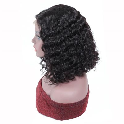 China ALL Textures Shmily Deep Wave Hair Wig 13*4 Lace Front Short Bob, Unprocessed Brazilian Virgin Hair Wet And Wavy Wig for sale