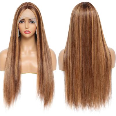 China ALL Transparent Lace Front Human Hair Wigs 30 Inch Piano 4/27 Highlight Shmily Textures Full Lace Closure Wig Straight Virgin HD Ombre 13X4X1 for sale