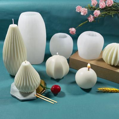 China Viable Geometric Pyramid Shape 3D Silicone Candle Molds For Making DIY Bath Homemade Mini Soap Lotion Bar Wax Beeswax Candles for sale