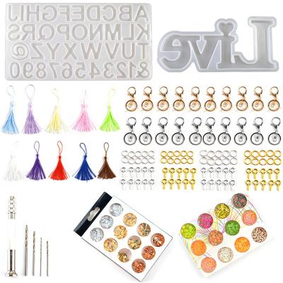 China Viable Letter Silicone Mold Metal Accessories Gold Foil Tassel Jewelry Set Production Silicone Resin Head Chain Mold for sale