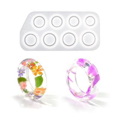 China DIY Viable Round Silicone Ring Epoxy Resin Mold Resina Square Ring Mold Craft Handmade Tools Jewelry Accessories Dried Flowers for sale