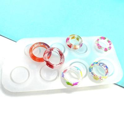 China DM115 5pcs Crystal Ring Resin Mold Set Diamond Viable Epoxy Silicone Circular Mold For UV Resin Handmade Jewelry Making Tools for sale