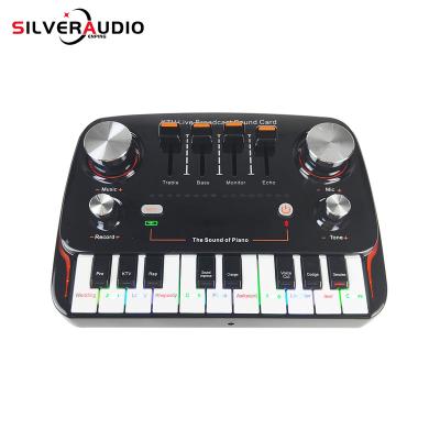 China 12 different sound effects GAX-S10 Piano Sound Card Brand New Design High-Quality Recording Professional Connection Mobile Phone And Computer Live Broadcas for sale