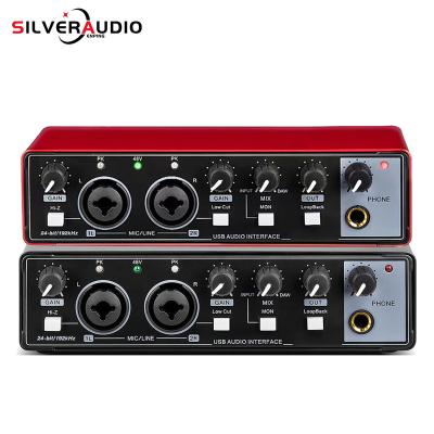 China Live Streaming GAX-MD22 2 in 2 out USB audio interface Recording sound card for sale