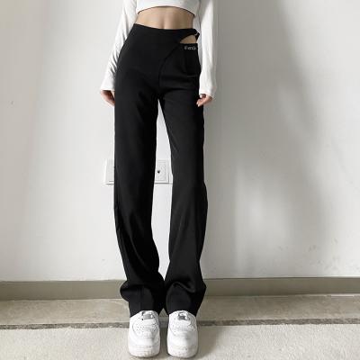 China Kliou Breathable K21P08349 Streetwear Women Pants Long Solid Autumn 2021 Clothes Women's Pants And Trousers for sale