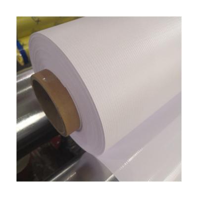 China Stable Absorption Flex Banner Hot Laminated Frontlit 300GSM Glossy 500D*500D 9*9 3.20M 75M/R Digital Inkjet Printing Material for sale