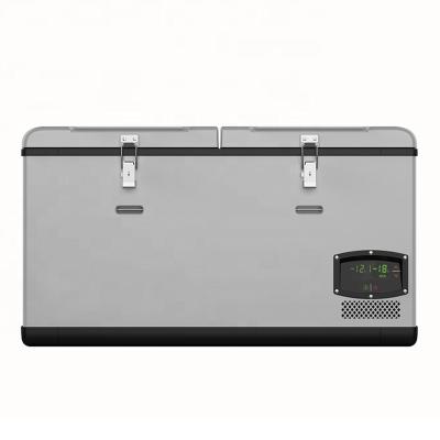 China 95L Manufacturer Direct Sale DC 12v/24V Double Zone Refrigeration -18C Freezer Portable Fridge/Fridge For Camping for sale