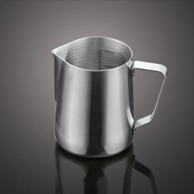 China Sustainable Stainless Steel Milk Frothing Latte Art Coffee Milk Frothing Jug Espresso Coffee Jug Measuring Cup Jug for sale