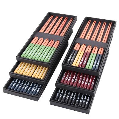 China Viable 5 Pairs Set Sushi Cutlet Sticks Japanese Styles Wooden Chopsticks for sale