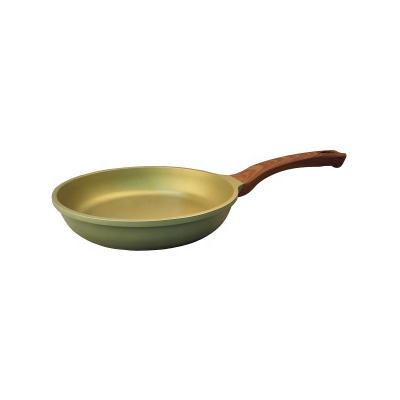 China Non Viable Handle Flauta De Pan Cast Aluminum Frying Pan De Pan With Wooden Soft Touch Frying Stick for sale