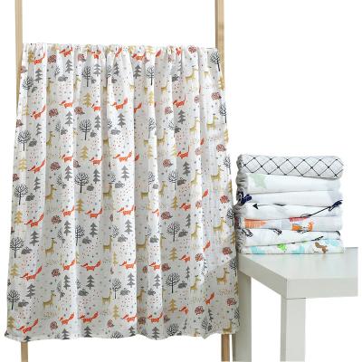 China PORTABLE 2 Layer Cotton Multifunctional Soft Bamboo Muslin Wrap Blankets For Baby for sale