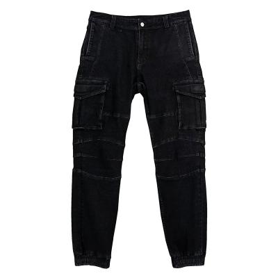 China Men's Jogging Pants Cotton Breathable Elastic Denim Polyester Fashion Pants Mens Multi-pocket Skinny Jeans for sale