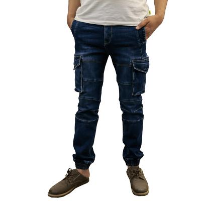 China Men's Jogging Pants Cotton Breathable Elastic Denim Polyester Fashion Pants Mens Multi-pocket Skinny Jeans for sale