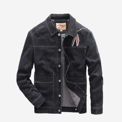 China QUICK DRY Mens Denim Jackets Overall Embroidery Logo High Quality Jeans Jackets Autumn Printed Lining Men Cotton Coat Spring for sale