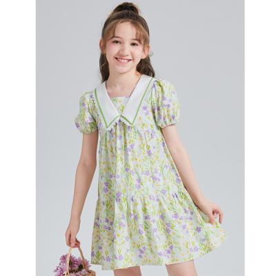 China Anti-wrinkle summer custom dresses casual dress 2-12girl 100% cotton flower kids dresses for girls for sale