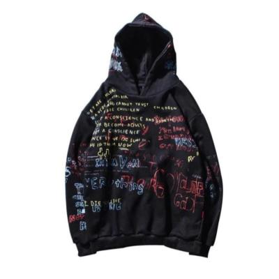 China Anti-wrinkle fashion pullover custom logo 450gsm cotton all over print washed paint splash men's Hoodies for winter for sale