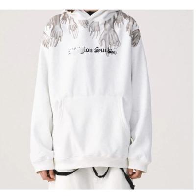 China Sweater Logo Washed White Cotton Screen Custom Fashion Anti-wrinkle Graphic Print Mens Hoodies For Winter for sale