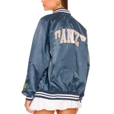 China 2022 Autumn slim jacket fashion waterproof custom with satin printing jacket women's digital logo long sleeve jackets for sale