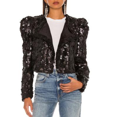 China Custom sequin jacket women fashion autumn fashion coat women blazer breathable wholesale short long sleeve ladies for sale