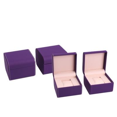 China Watch Storage China Gift Box PU Watch Box Purple Packaging Simple Watch Case For Watches for sale