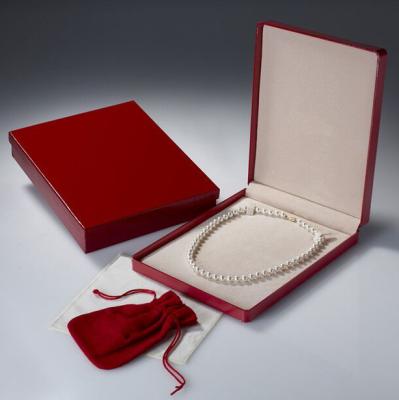 China Large Red Necklace Display Box Paper Jewelry Box Covered By Packaging Pockets Plastic Box for sale