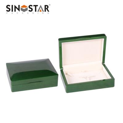 China Wooden box high gloss high gloss paint green wooden jewelry box with factory wholesale price for sale