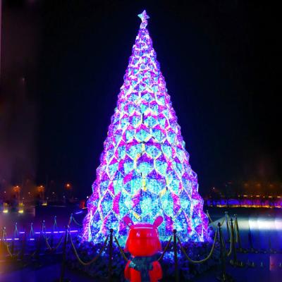 China Wrought iron 22ft 3d led outdoor giant lighting PVC artificial Merry Christmas tree 7 meters with light and decoration factory in China for sale