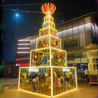 China Wholesale Iron Wrought 3m 6m 12m 5 Meters Tall PVC Outdoor Giant Artificial Christmas Tree for sale