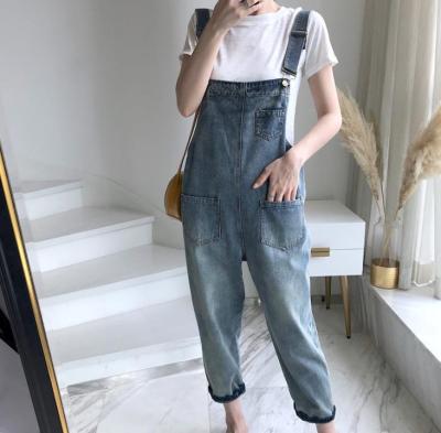 China 2021 zm11925f summer women version jumpsuits breathable korean denim suspender pants fashion jeans pants for sale