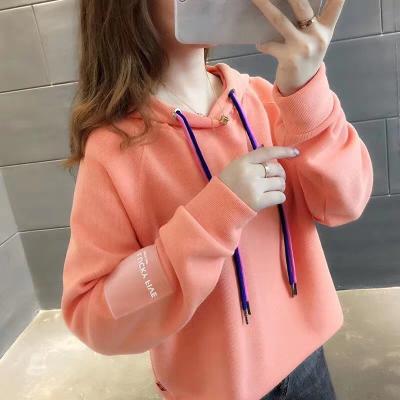 China zm60824b QUICK DRY hoodie for women autumn new women's candy color fashion Korean student hoodie for sale